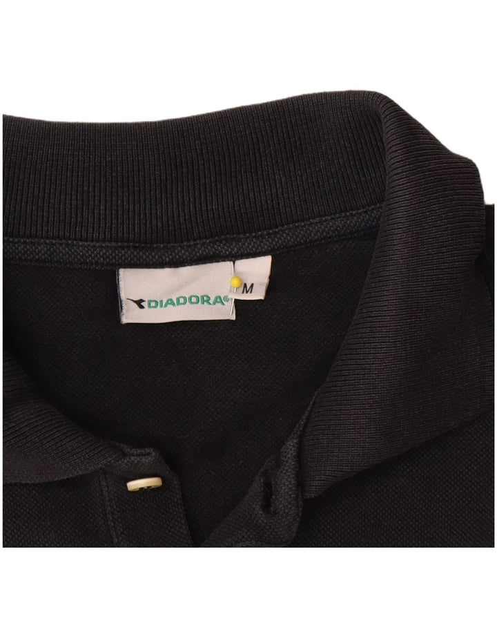 Diadora Herren-Poloshirt aus mittelschwarzer Baumwolle