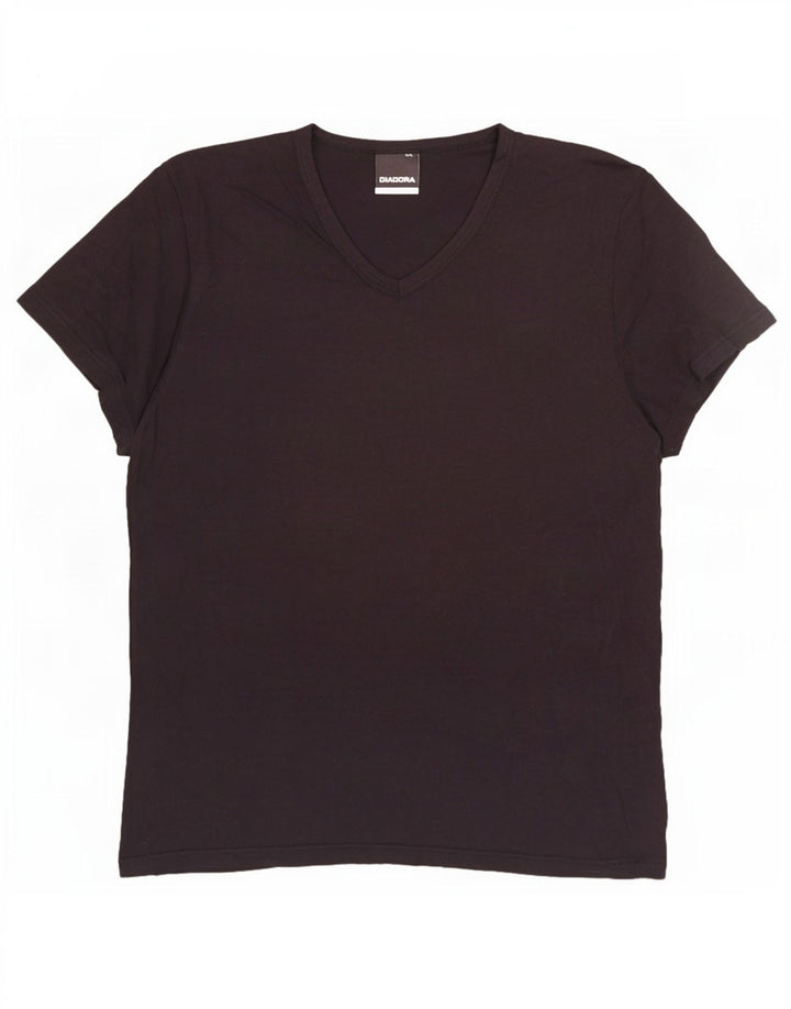 Diadora Herren T-Shirt Top Large Schwarz Baumwolle