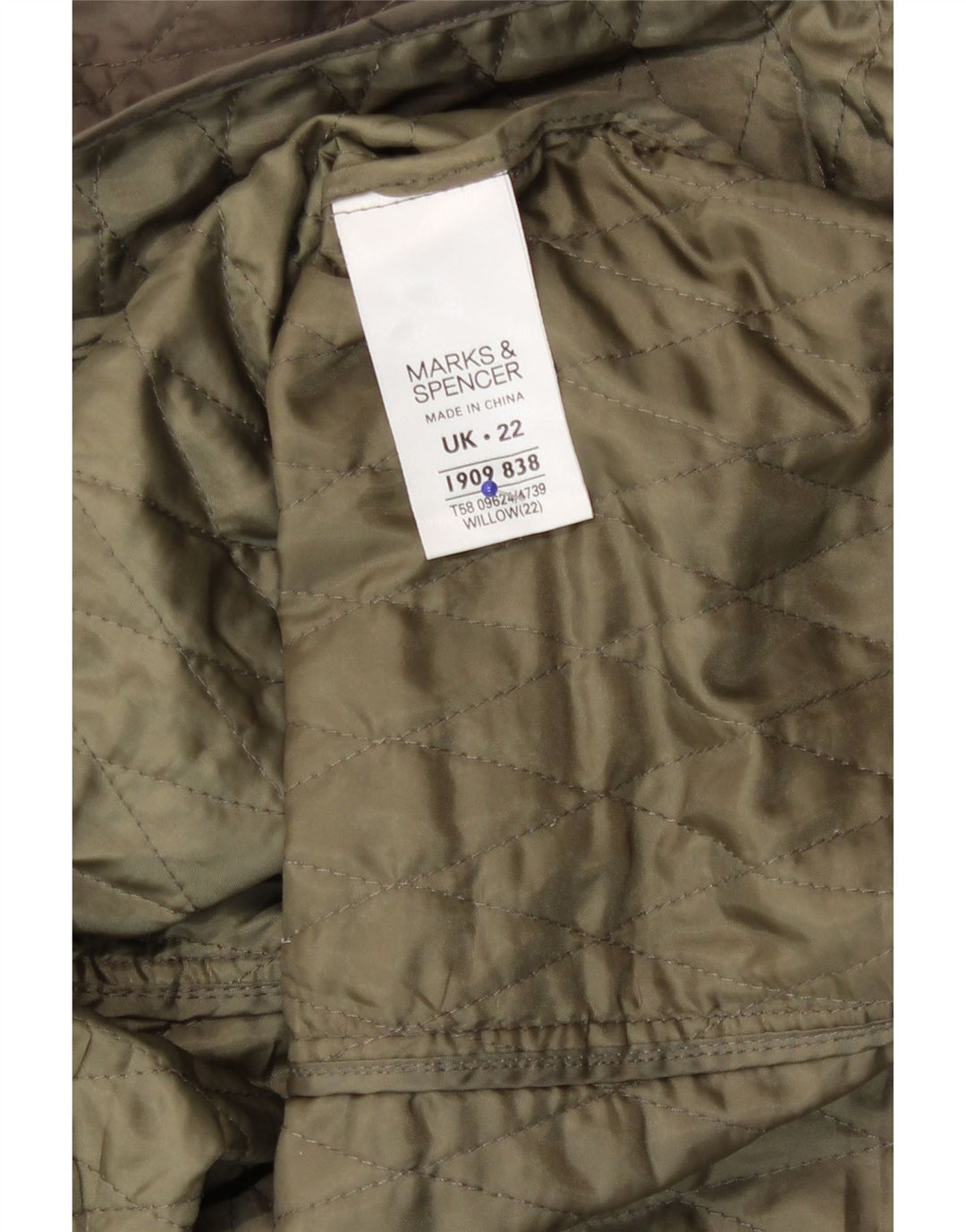 Marks & Spencer Damen Steppjacke UK 22 3XL Grün Polyester