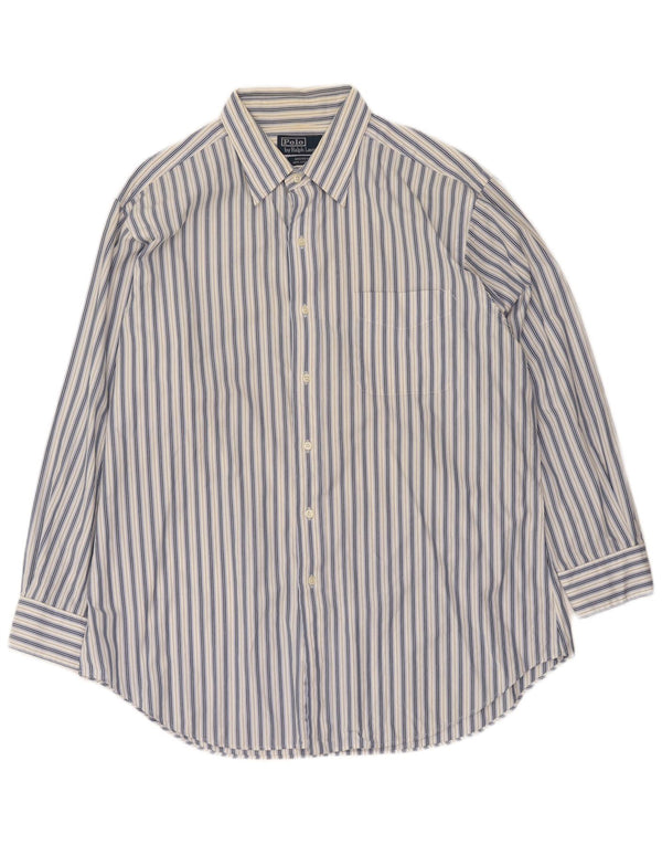 Polo Ralph Lauren Herrenhemd Größe 17 XL weiß gestreifte Baumwolle