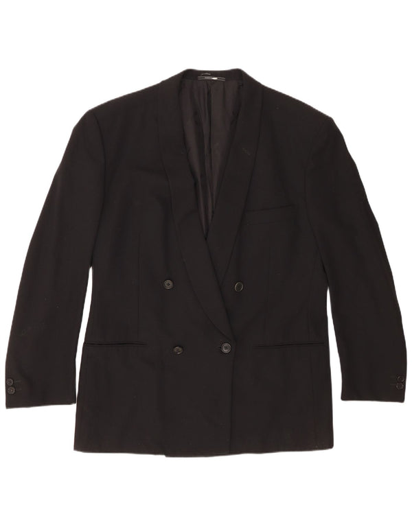 Trussardi Herren-Blazer, zweireihig, IT 52 XL, schwarze Schurwolle