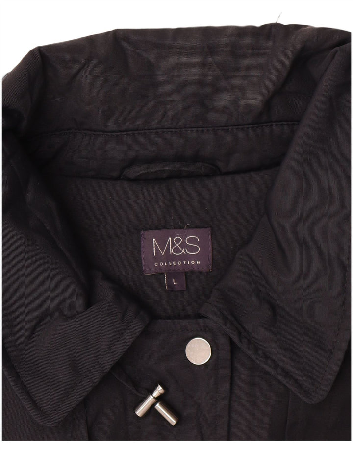 Marks & Spencer Damen Parka-Jacke mit Kapuze, übergroß, Gr. 16, Schwarz