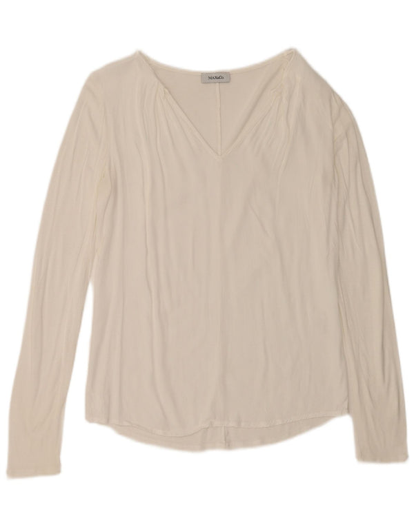 Max & Co. Damen Top Langarm UK 12 Medium Weiß