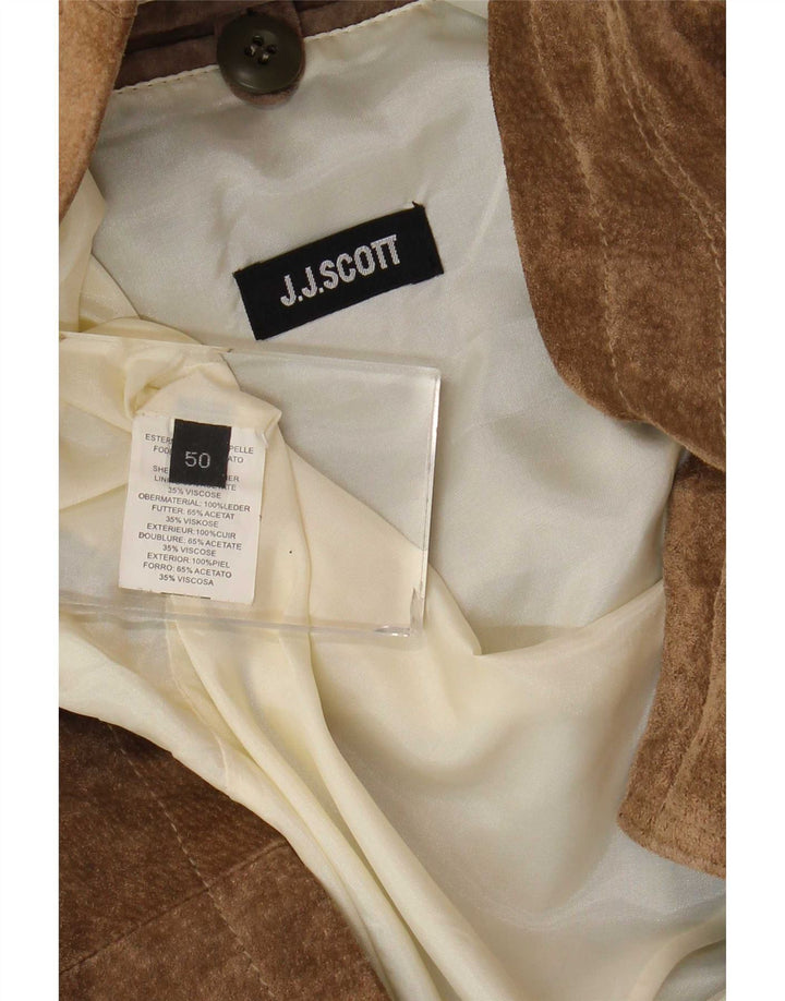 J.J.Scott Herren Wildlederjacke IT 50 großes braunes Leder
