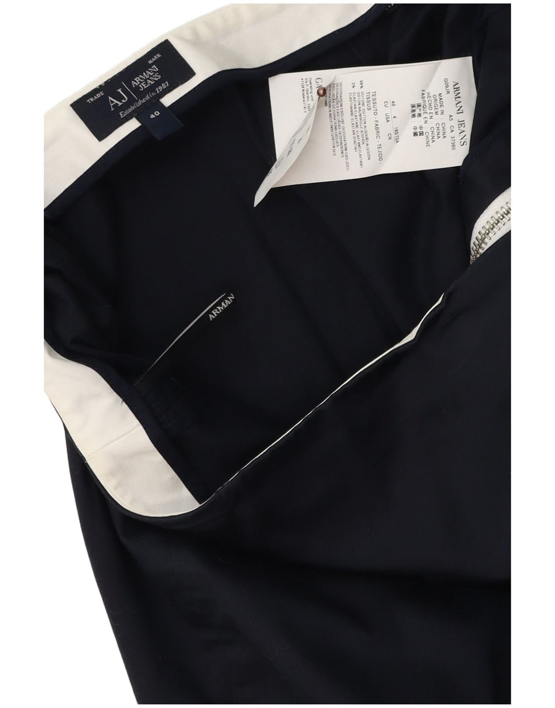 Armani Damen gerader Rock EU 40 Medium W30 Marineblaue Baumwolle