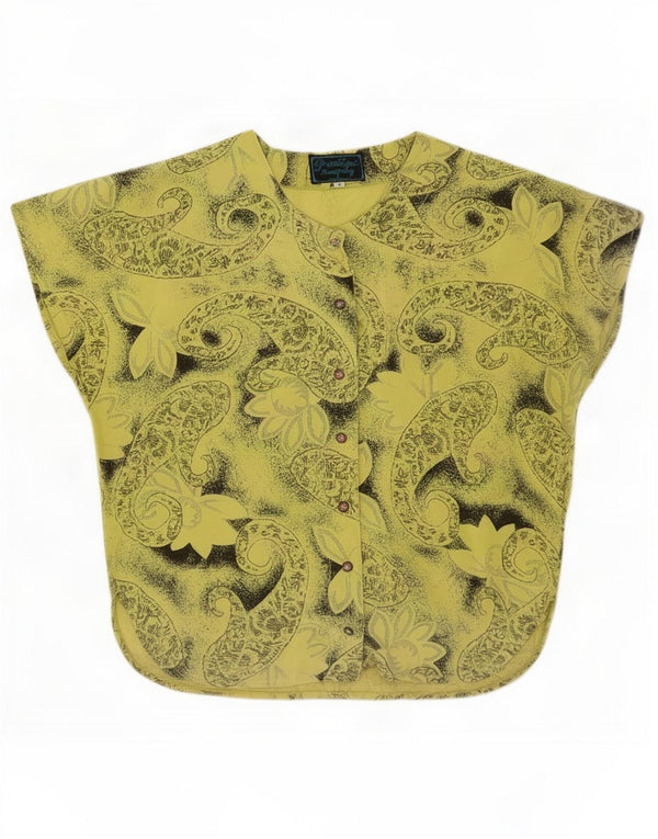 Prestige Womens Short Sleeve Shirt Blouse UK 14 Medium Green Paisley