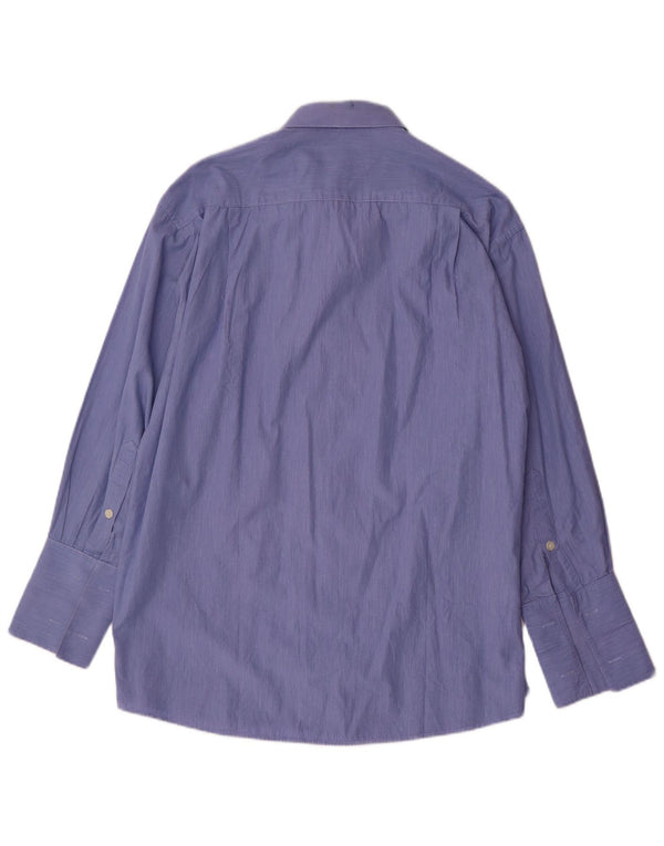 PIERRE CARDIN Herren formelles Hemd Größe 17 XL Blauer Nadelstreifen