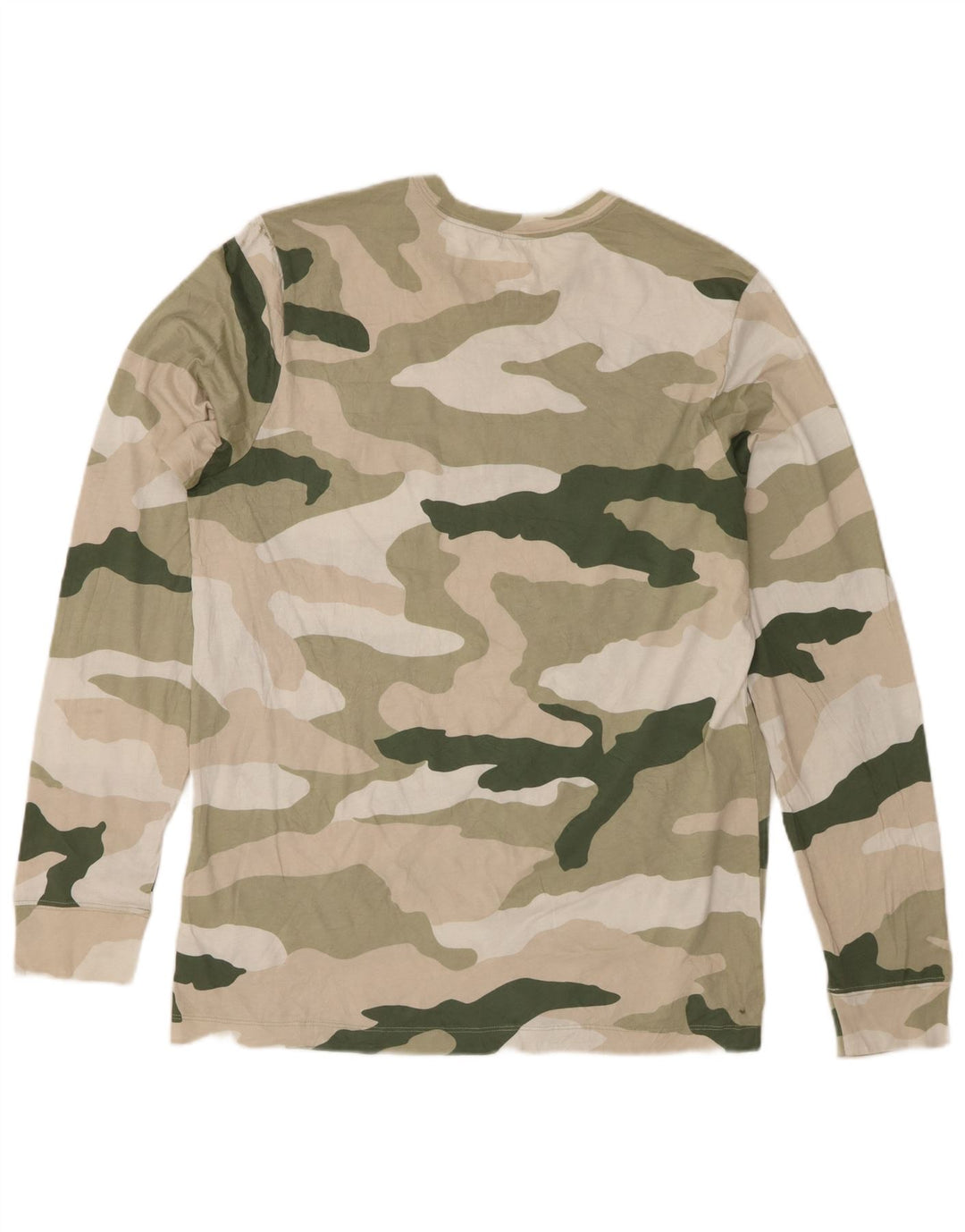 Nike Herren Grafik-Oberteil, langärmelig, groß, Khaki, Camouflage, Baumwolle