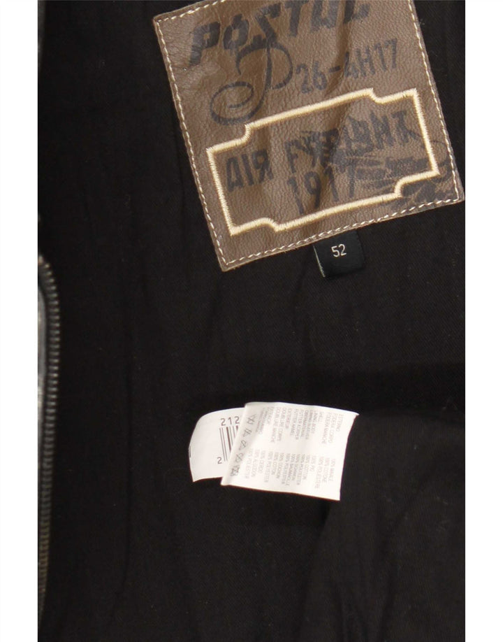 Vintage Herren Lederjacke IT 52 XL Schwarz