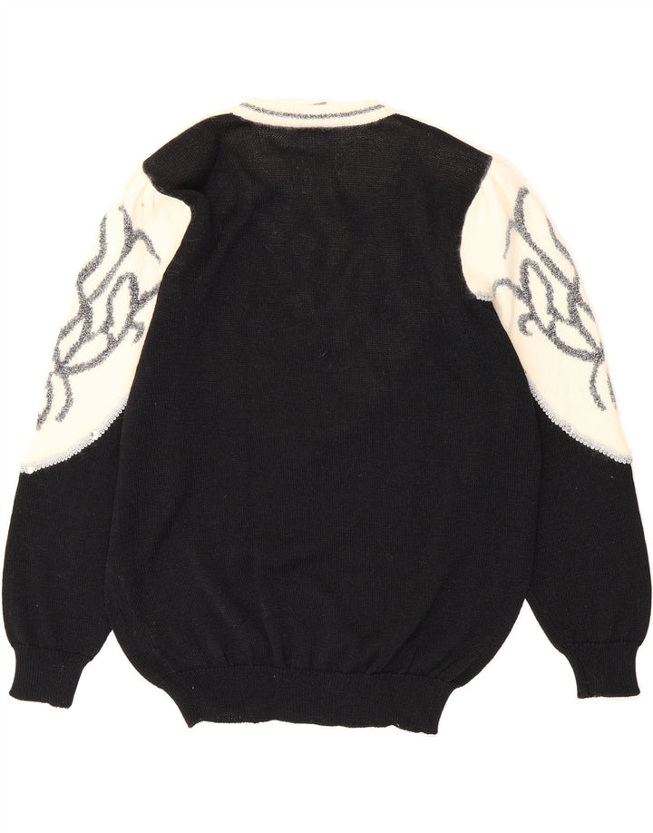 YOUR SIXTH SENSE Womens Crew Neck Jumper Sweater IT 44/46 Large Black Vintage Your Sixth Sense and Second-Hand Your Sixth Sense from Messina Hembry 