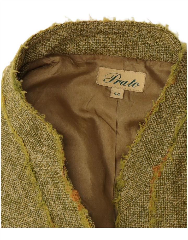 Prato Damen-Blazerjacke mit 3 Knöpfen, IT 44, mittleres Khaki meliert