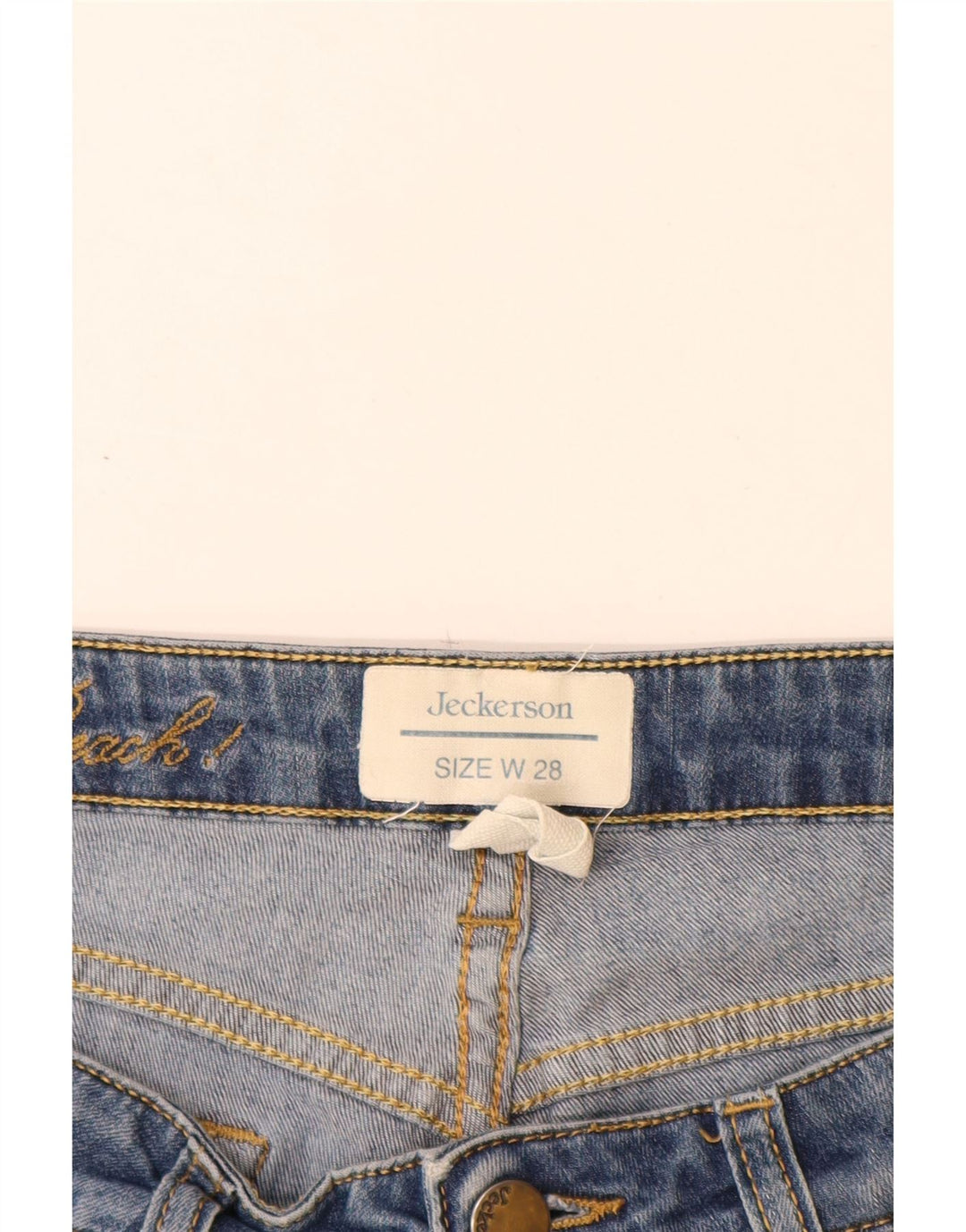 Jeckerson Damen Beach Capri Jeans W28 L19 Blaue Baumwolle