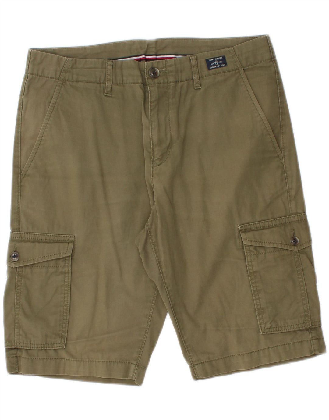 Tommy Hilfiger Herren Cargoshorts W32 Medium Khaki Baumwolle