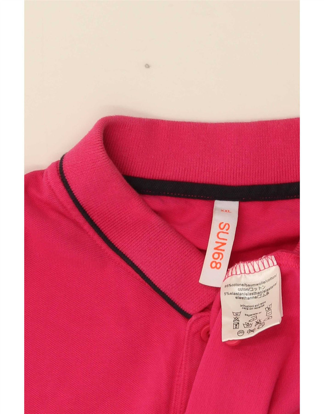 Sun68 Herren Poloshirt 2XL Rosa Baumwolle