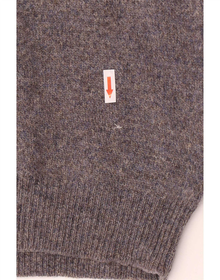 Iceberg Herren-Pullover mit Rundhalsausschnitt, mittelgraue Schurwolle