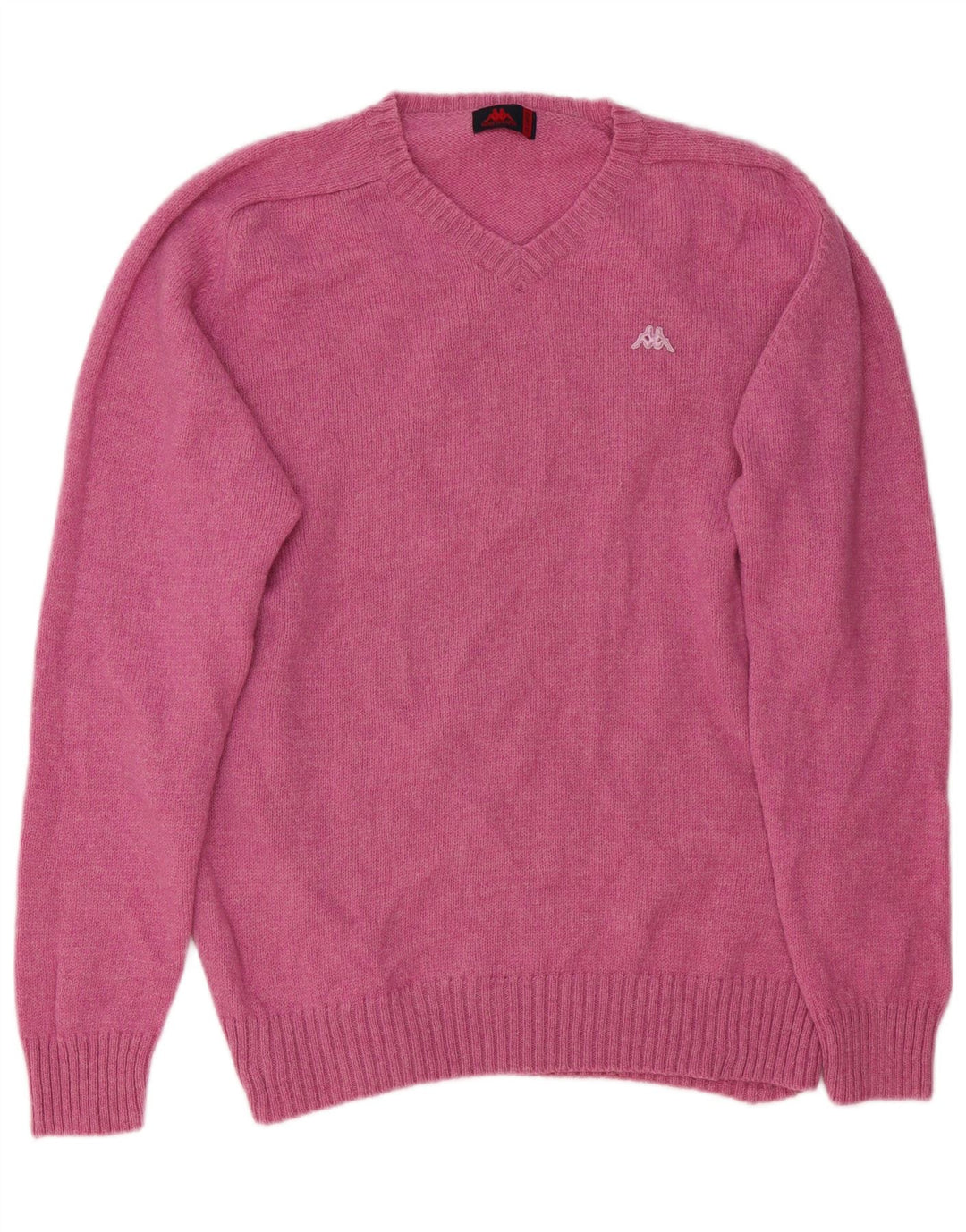 KAPPA Herren-Pullover mit V-Ausschnitt, 2XL, rosa Wolle
