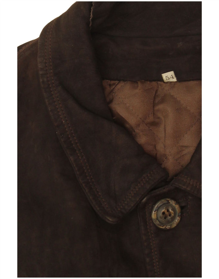 Vintage Herren Lederjacke IT 54 2XL Braunes Leder