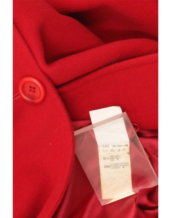 Marzotto Damen Zweireihiger Mantel UK 12 Mittelrote Wolle