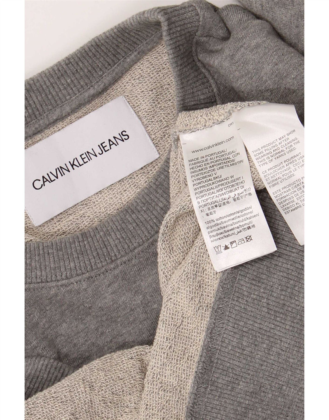 Calvin Klein Jeans Herren-Sweatshirt mit Grafik, mittelgraue Baumwolle