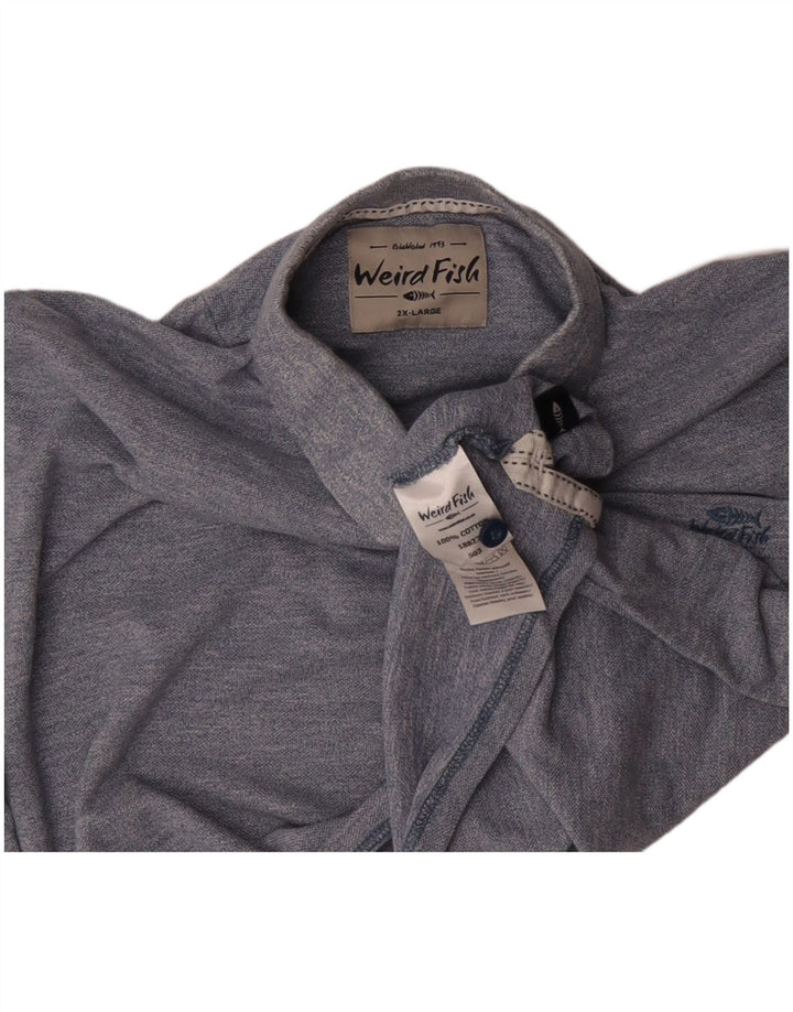 WEIRD FISH Herren Poloshirt 2XL Blaue Baumwolle