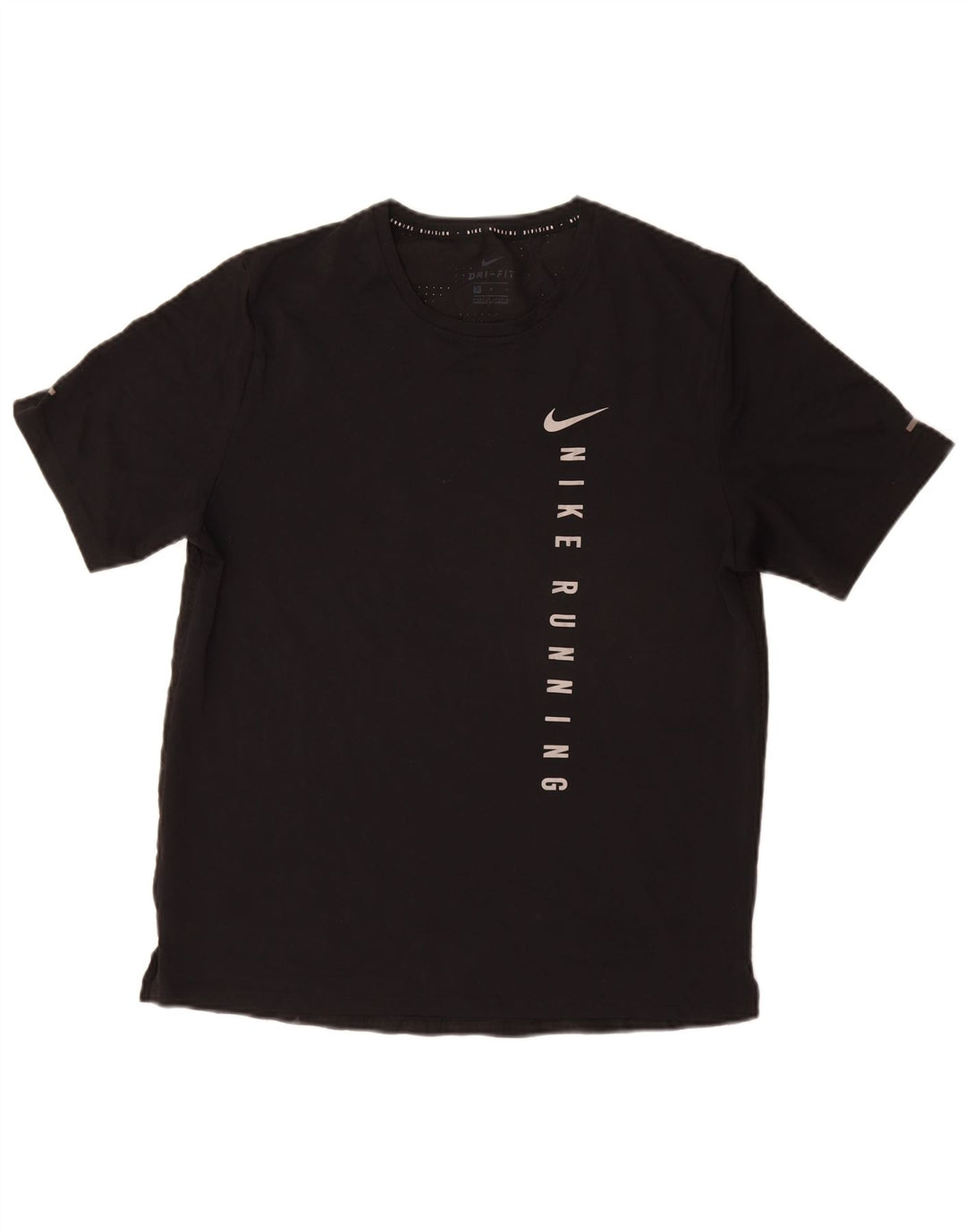 NIKE Herren Dri Fit Graphic T-Shirt Top Mittelschwarzes Polyester