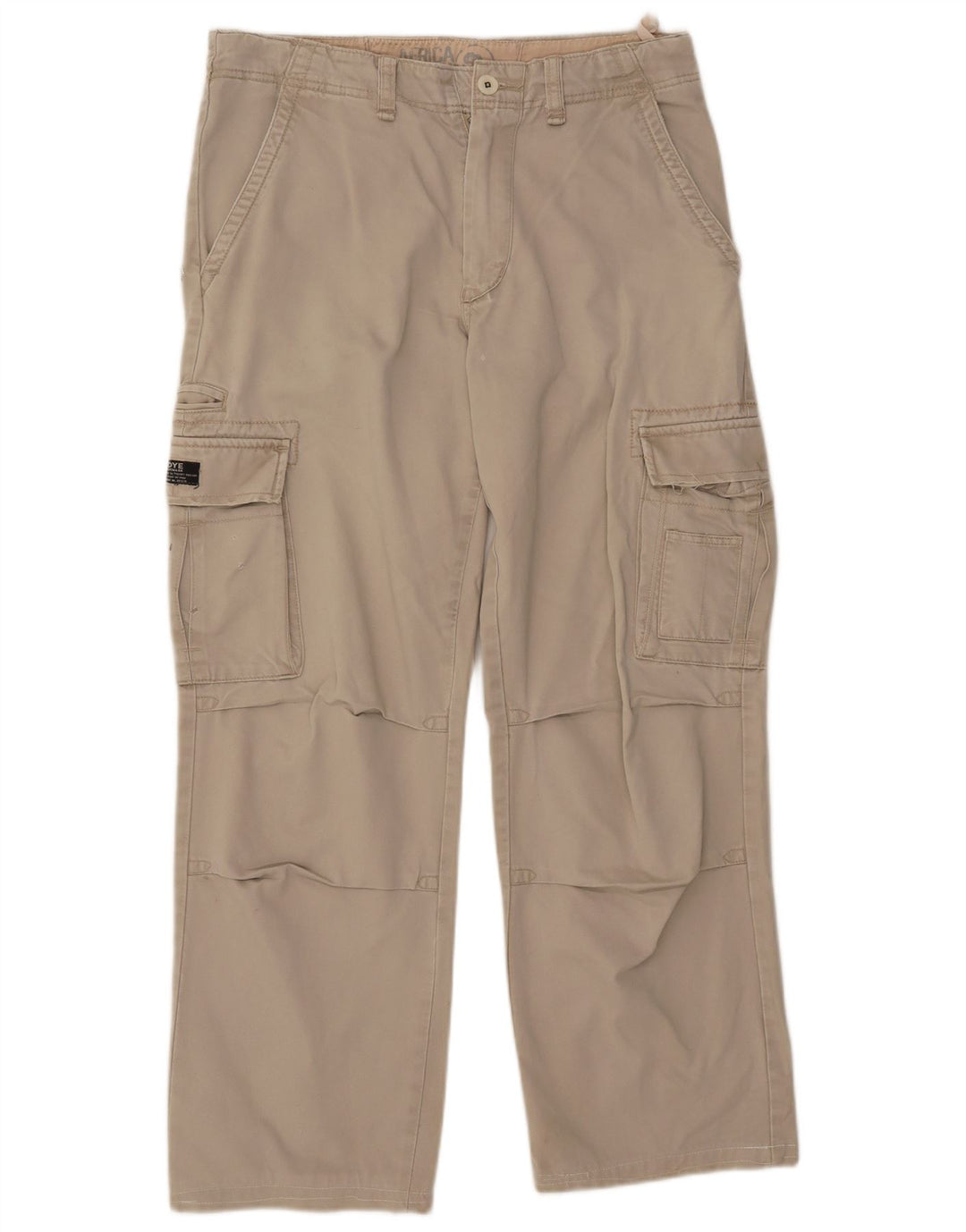 XDYE Gerade Cargohose für Damen, EU 42, Größe L, W34, L31, Beige