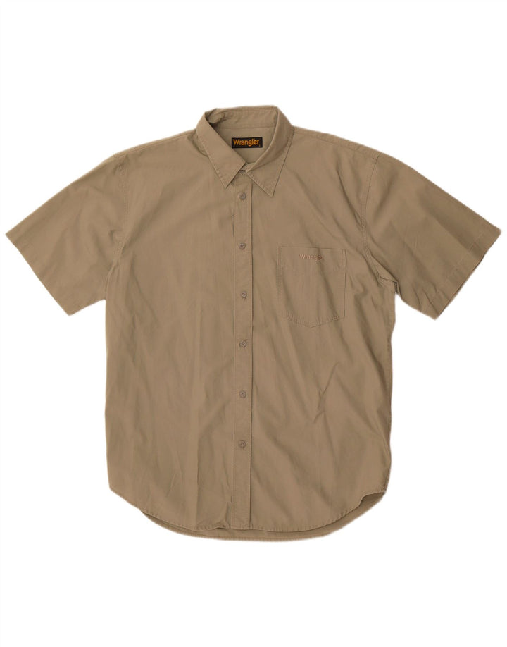 Wrangler Herren-Kurzarmhemd, groß, Khaki, Baumwolle