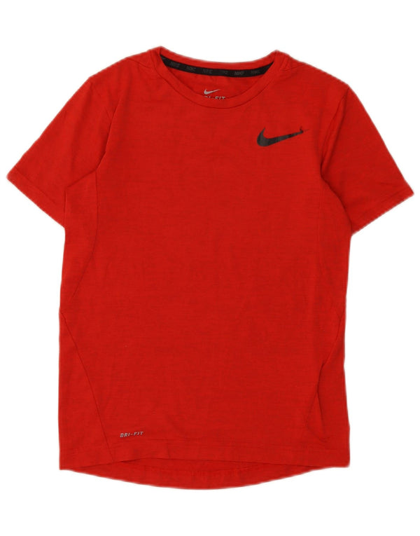 Nike Dri Fit T-Shirt-Oberteil für Jungen, 10–11 Jahre, mittelrot geflecktes Polyester