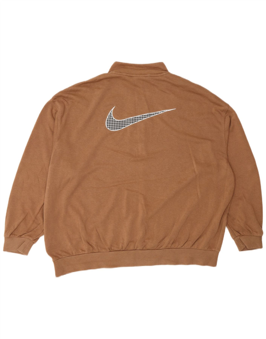 Nike Womens Graphic Oversized Sweatshirt Pullover UK 16 Große braune Baumwolle