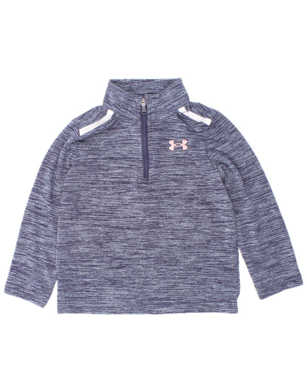 Under Armour Baby-Mädchen-Top mit 1/4-Reißverschluss, langärmlig, 18–24 Monate, blau meliert