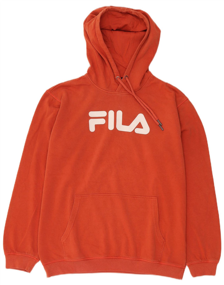 FILA Herren Graphic Hoodie Pullover XL Orange Baumwolle