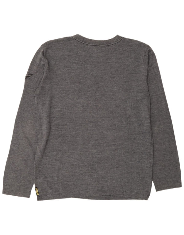 ARMANI JEANS Herren-Pullover mit Rundhalsausschnitt, 2XL, graue Wolle