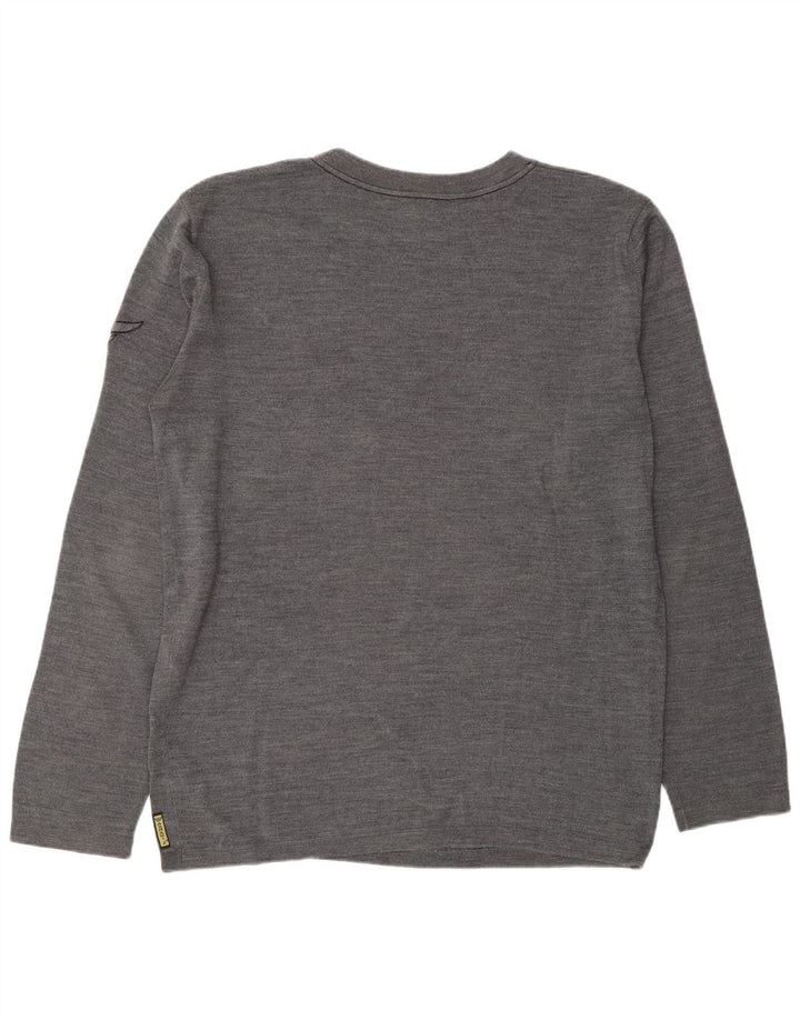ARMANI JEANS Herren-Pullover mit Rundhalsausschnitt, 2XL, graue Wolle
