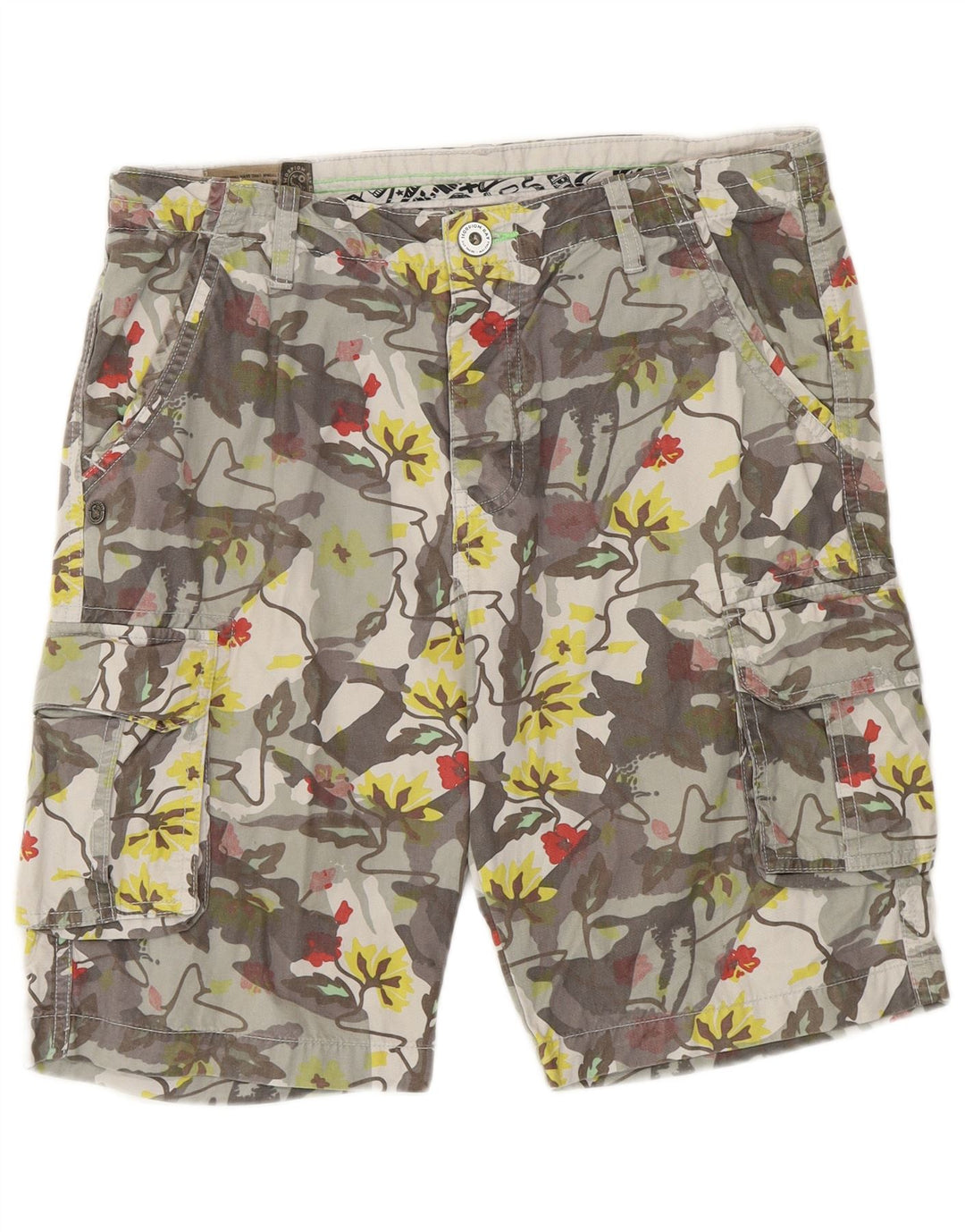 Scorpion Bay Herren-Cargoshorts W31 Mittelgraue geblümte Baumwolle