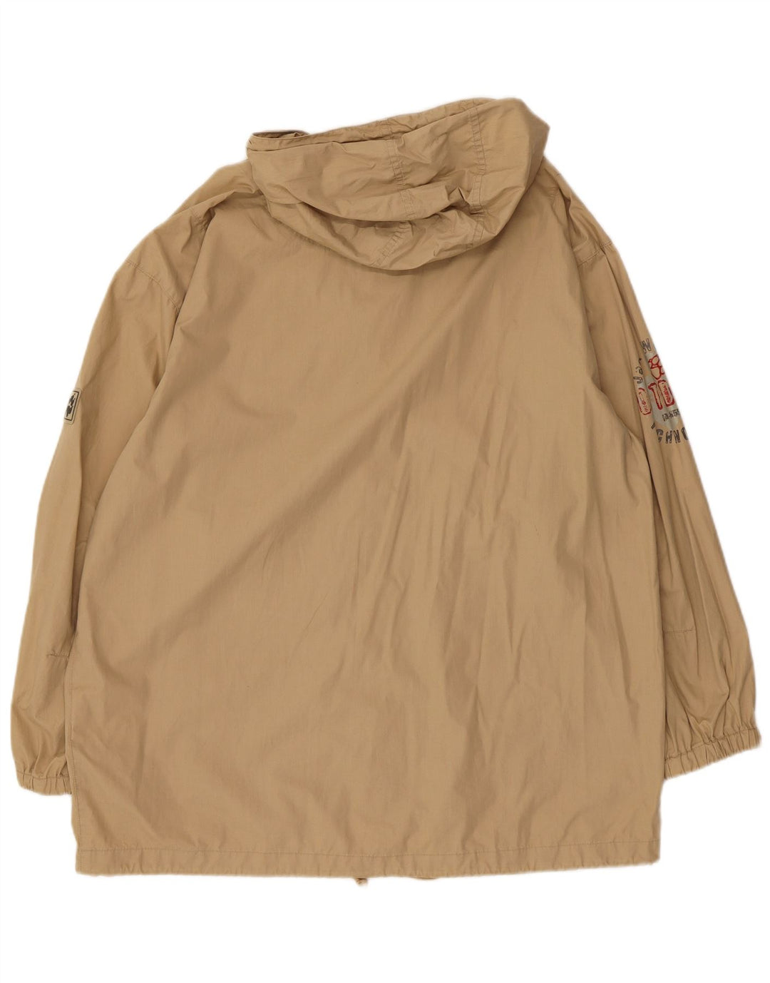 Jack Wolfskin Herren Bomberjacke mit grafischer Kapuze, UK 36/38, Mittelbeige