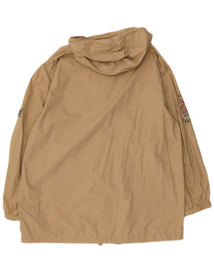 Jack Wolfskin Herren Bomberjacke mit grafischer Kapuze, UK 36/38, Mittelbeige