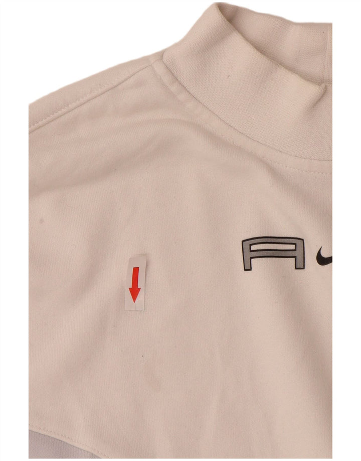 Nike Womens Crop Oversized Sweatshirt Pullover UK 14 Mittelweiß Farbblock