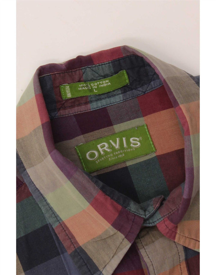 Orvis Kurzarmhemd für Damen, groß, mehrfarbig, Gingham-Baumwolle