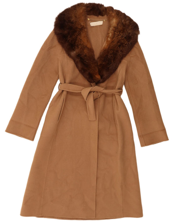 Vintage Damen Mantel UK 6 XS Braun