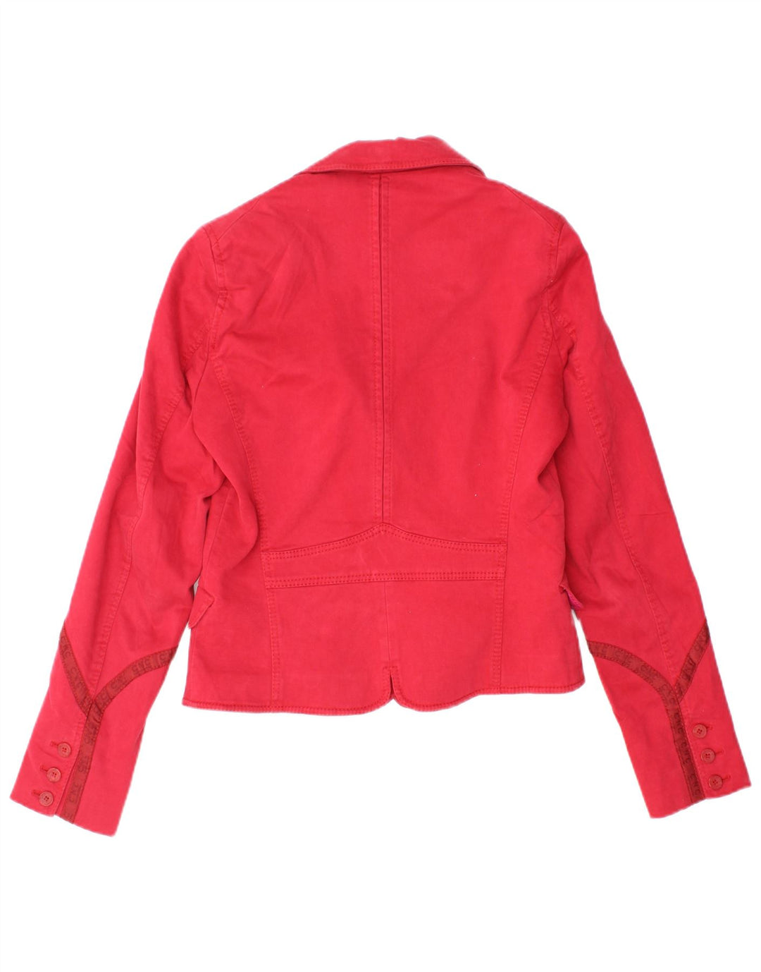 CNC COSTUME NATIONAL Womens 2 Button Blazer Jacket IT 42 Medium Red Cotton