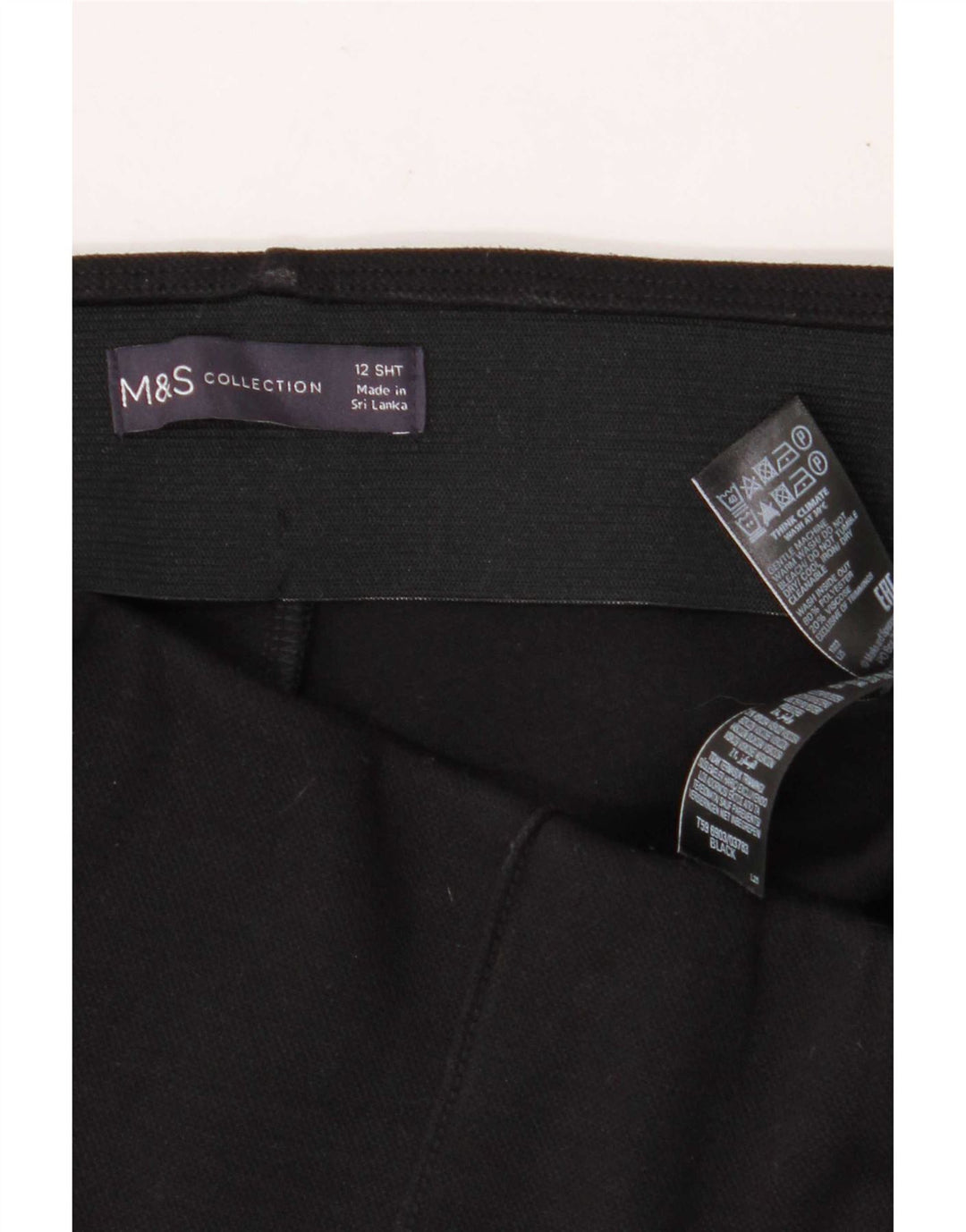 Marks & Spencer Damen Kurze Freizeithose UK 12 Medium W30 L27 Schwarz