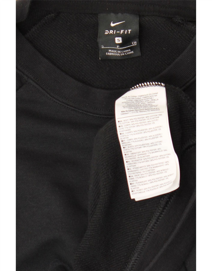 NIKE Womens Dri Fit Oversized Crop Sweatshirt Jumper UK 10 Small Black Vintage Nike and Second-Hand Nike from Messina Hembry 