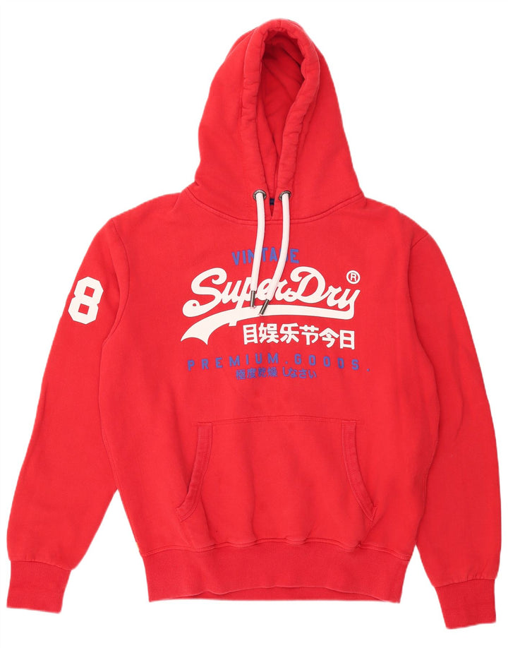 Superdry Herren Grafik-Hoodie-Pullover 2XL aus roter Baumwolle