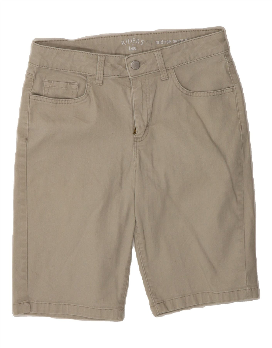 LEE Womens Riders Mid Rise Bermuda Shorts W30 Medium Grey Vintage Lee and Second-Hand Lee from Messina Hembry 