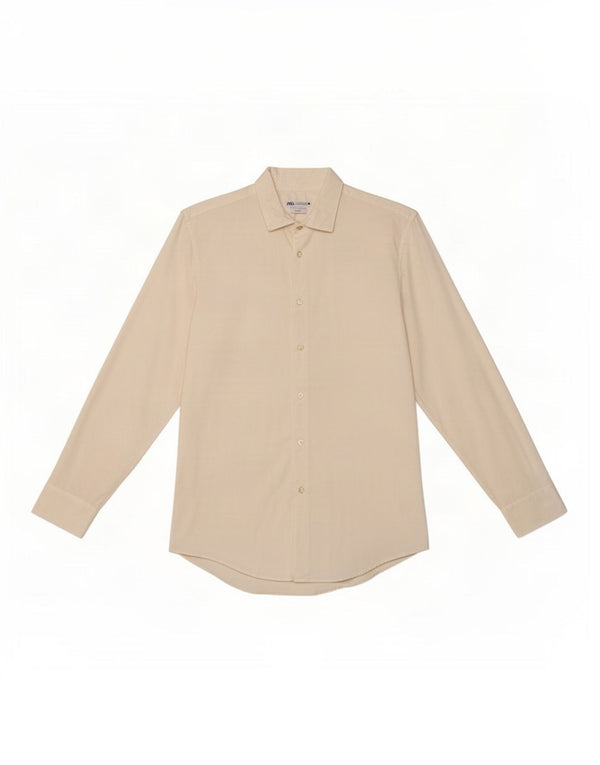 Zara Herren Slim Fit Hemd Large Weiß Lyocell