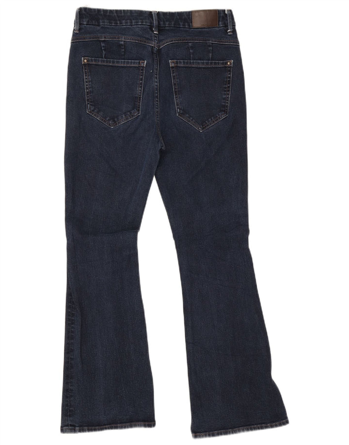 Marks & Spencer Damen Schlagjeans UK 12 Mittel W28 L27 Marineblau Baumwolle