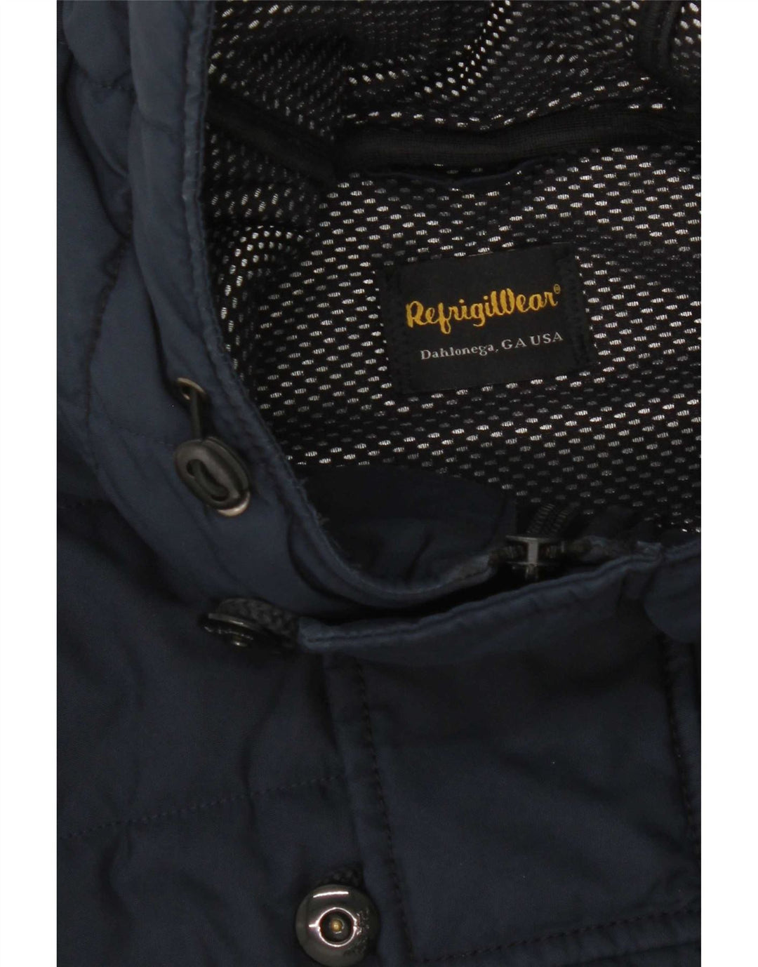 Refrigiwear wattierte Herrenjacke mit Kapuze, UK 36, Größe S, marineblaues Nylon