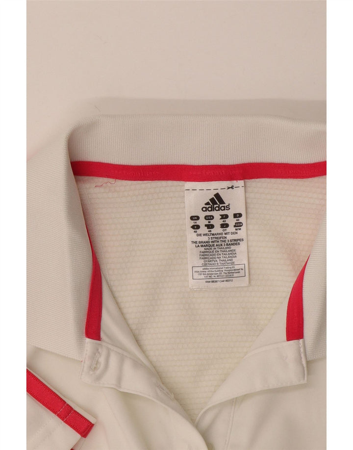 Adidas Damen Climacool Poloshirt UK 14 Mittelweißes Polyester