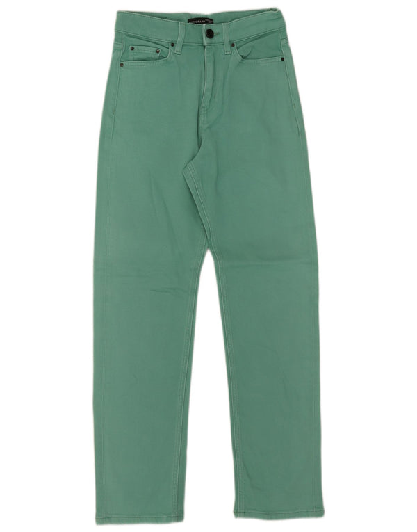 Marks & Spencer Damen Straight Jeans UK 8 Small W26 L28 Grüne Baumwolle