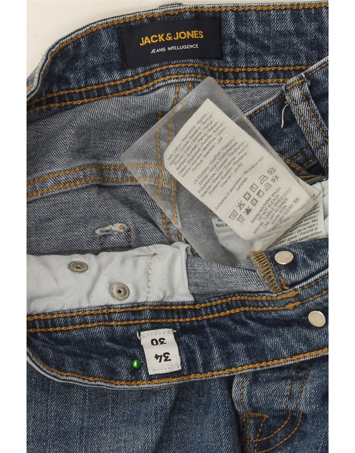 JACK & JONES Herren Slim Jeans W34 L30 Blaue Baumwolle